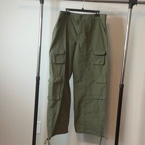 Olive Green Relaxed Fit Cargo Pants